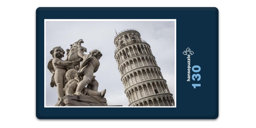 hansepuzzle 17377 - Pisa Puzzle, 130 Teile, Orte, 28,7 x 20,0cm mit hochwertiger Aufbewahrung, Kartonbox und wiederverschließbarem Beutel