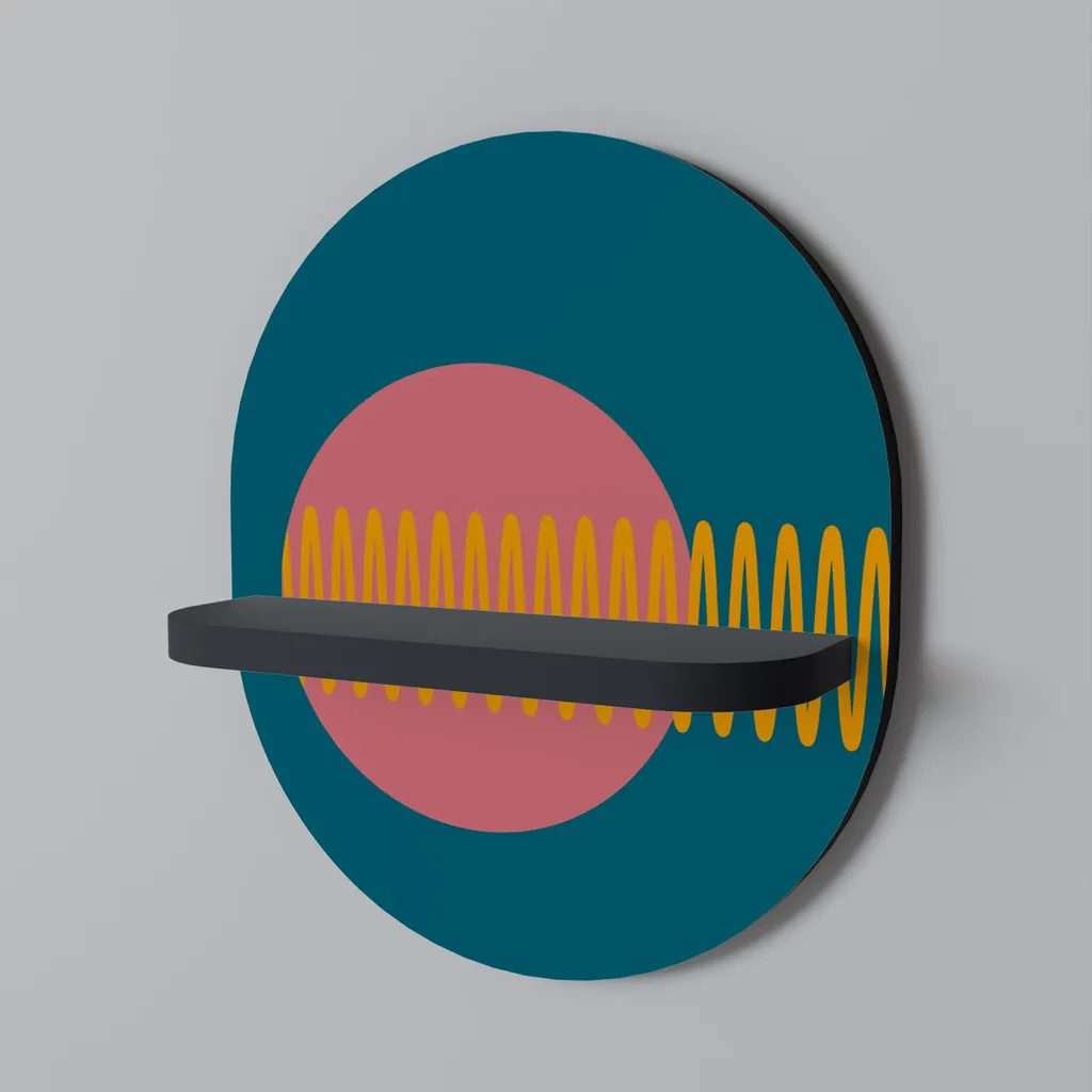 SOUND SOURCE Étagère ovale noire en métal pour décoration murale design