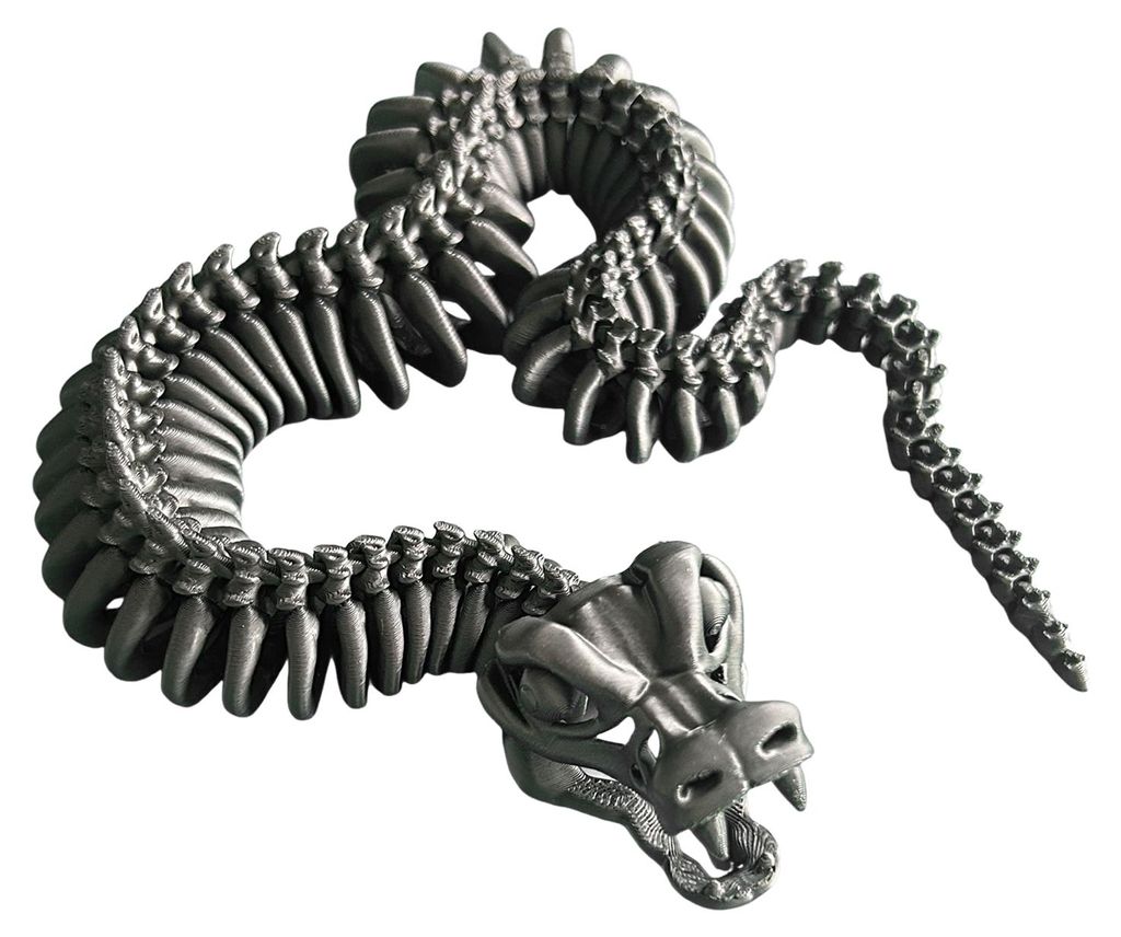 3D-gedruckte Skelettschlangenfigur mit beweglichen Gelenken – Gelenkige Tierfigur, Spielzeug, Dekoration für Zuhause, Büro, Bücherregal oder S...