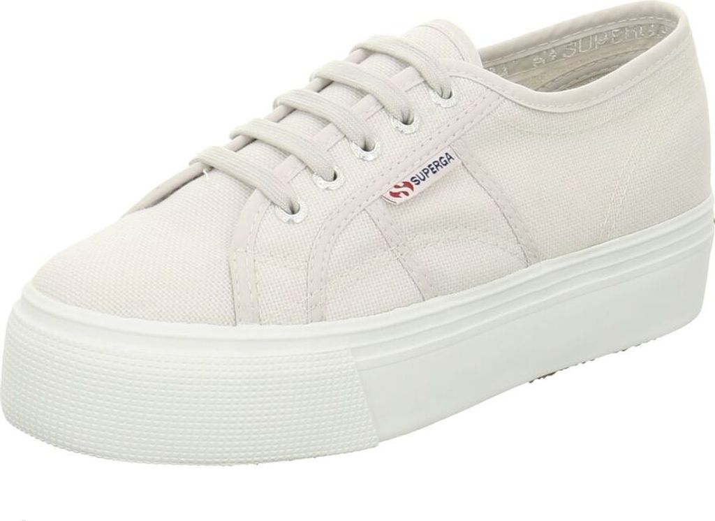 Superga 2790 Acotw L ea Frauen Schnürung Le wand Plattform Sommer Turnschuhe Grau – 7,5 UK / Grau
