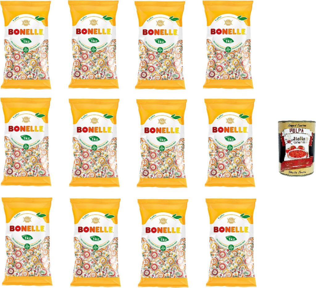 Bonelle Geleès PETIT Weichbonbons ohne tierische Gelatine, natürliche Aromen 12x1000gr+ Italian Gourmet Polpa 400g
