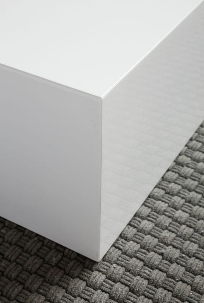 FineBuy Couchtisch MONOBLOC Holztisch Weiß 60 cm Produktbild 4