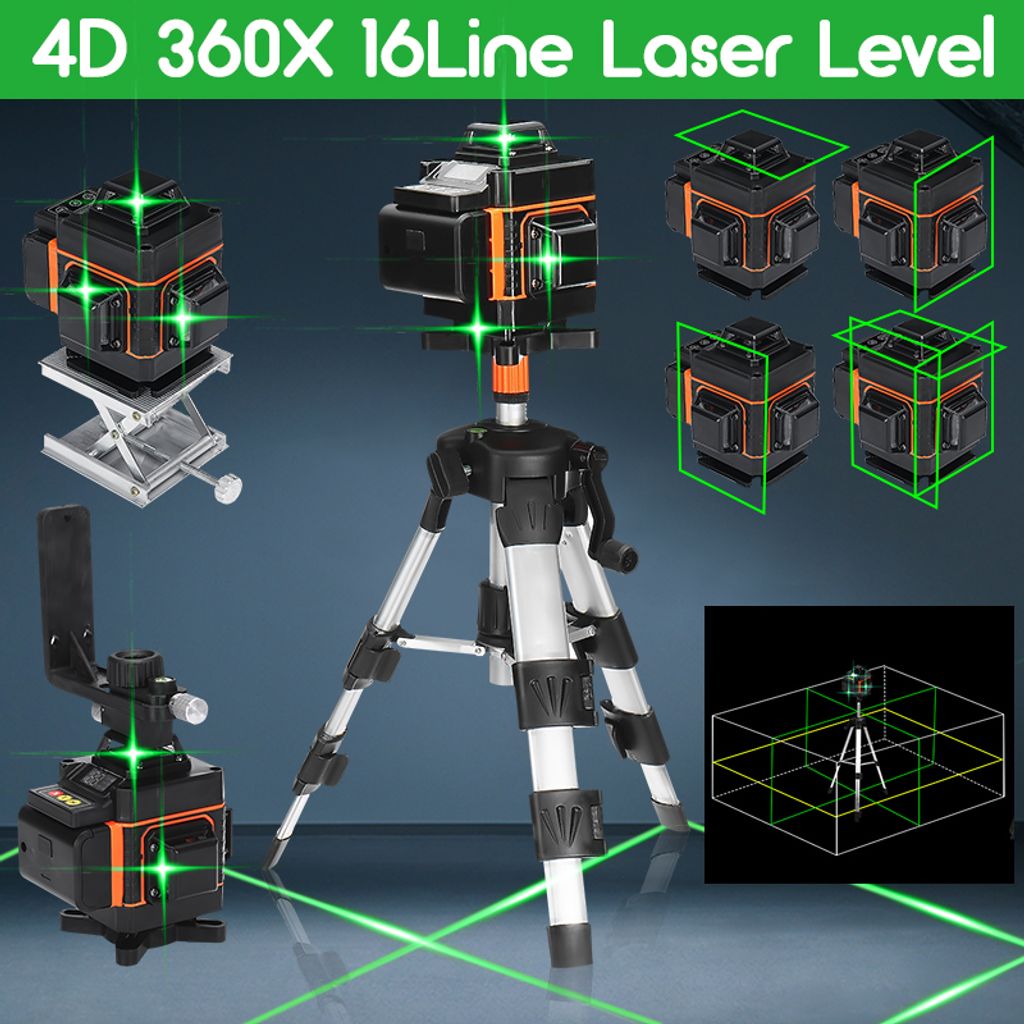 16 Line Laser Level 360° Selbstnivellierend Kreuzlinienlaser Wasserwaage Measure