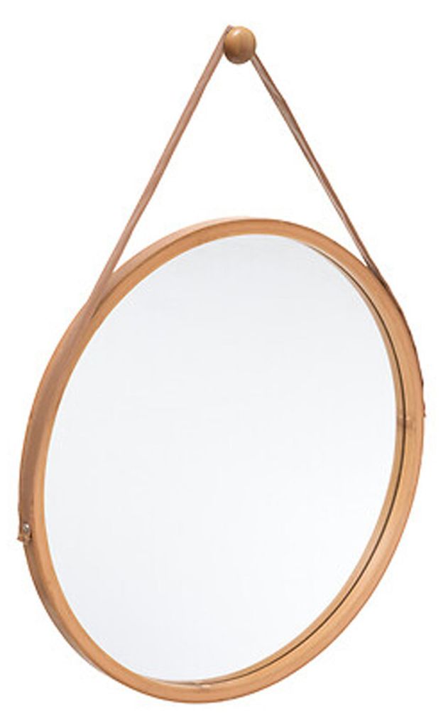 Nástenné zrkadlo z kože, okrúhle, bam d38 – 5 five simply Obrázok produktu 