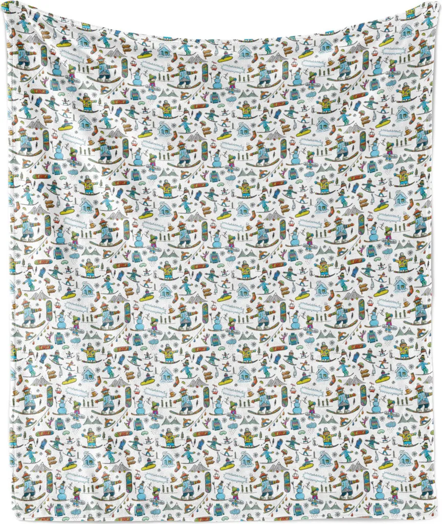 Coperta Decorativa ABAKUHAUS Invernale - Pile Sci per Divano 175cm