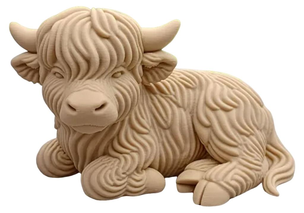 Highland Cow Home Bonsai Decor Mini Cow Figur mit Cowboyhut, 3D-gedruckte realistische Textur, Halloween-Ornament A