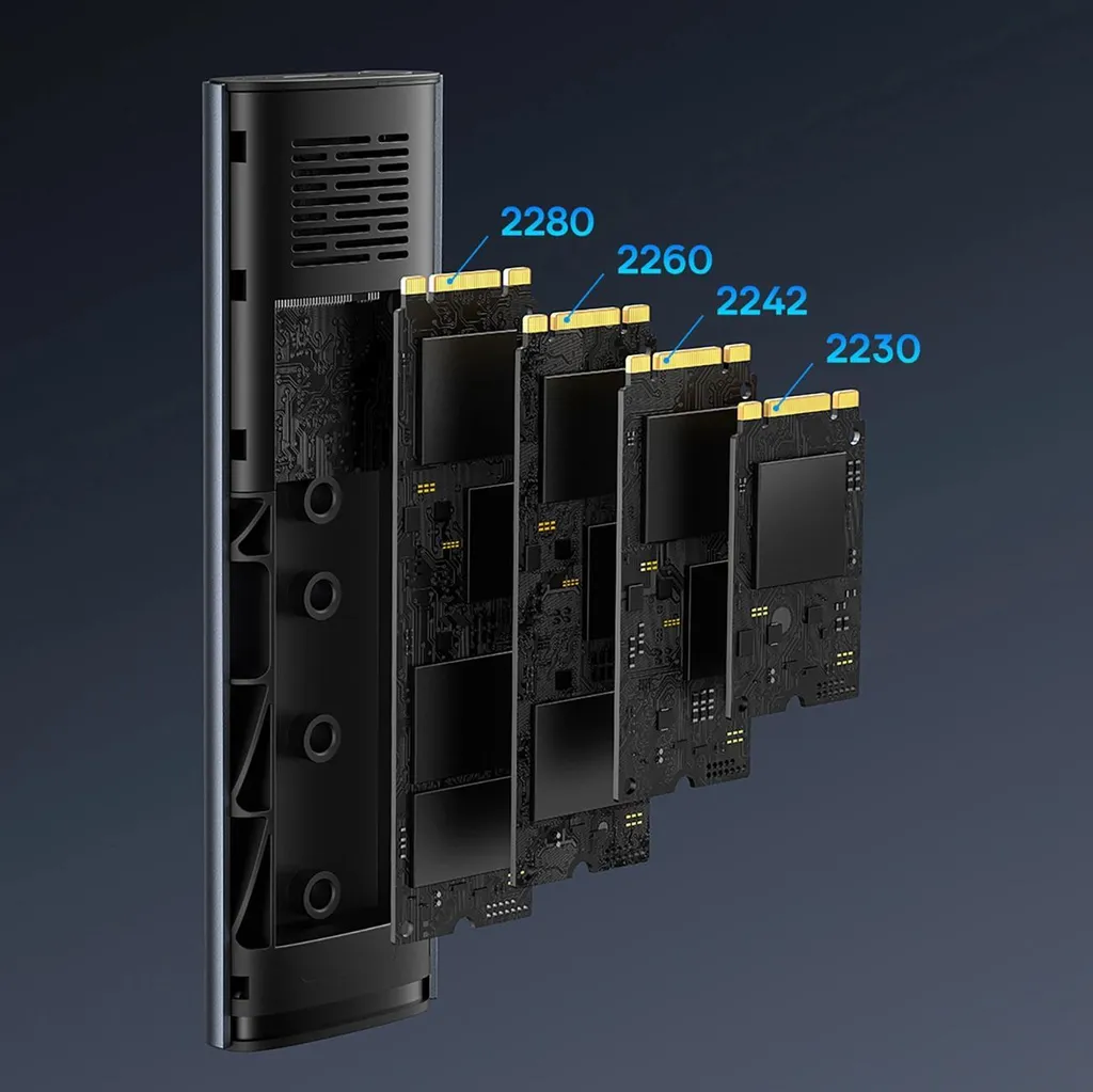Baseus Flyjoy Contenitore SSD M.2 NVMe SATA 10Gbps Grigio | Offerta - 17