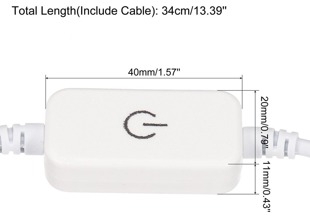4 Stš¹ck LED Berš¹hren Inline Dimmer 5V 3A USB Kabel Taktschalter Controller fš¹r Einfarbige Leuchtdioden Streifenlicht Schwarz Wei?