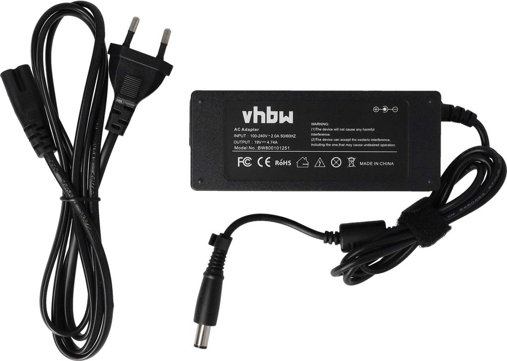 vhbw Netzteil kompatibel mit HP ProBook 445 G1, 4230S - 6570B, 450 G1, 450 G0 Notebook - 200 cm, 90 W