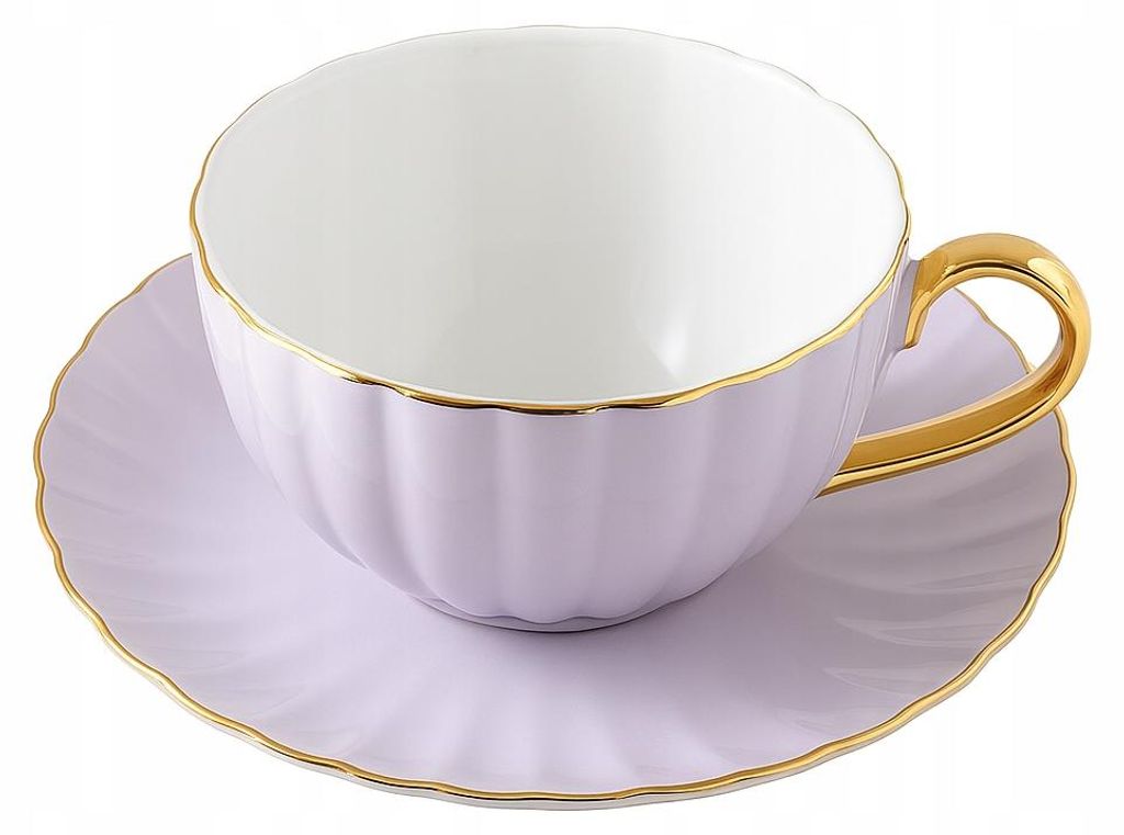 Porcelain Purple Cup 220ml Gold Edge Cadeau voor Productafbeelding 