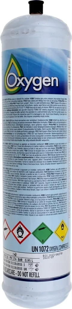 Cartouche oxygène Turbo Set 90 de 950ml compatible universelle
