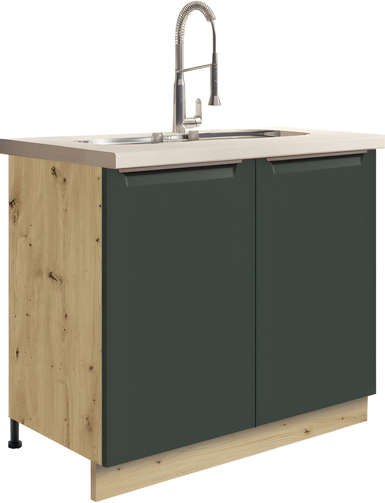 GLAMOUR GREEN 13D – Dřezová skříňka 90 cm, tmavě zelená Obrázek produktu 