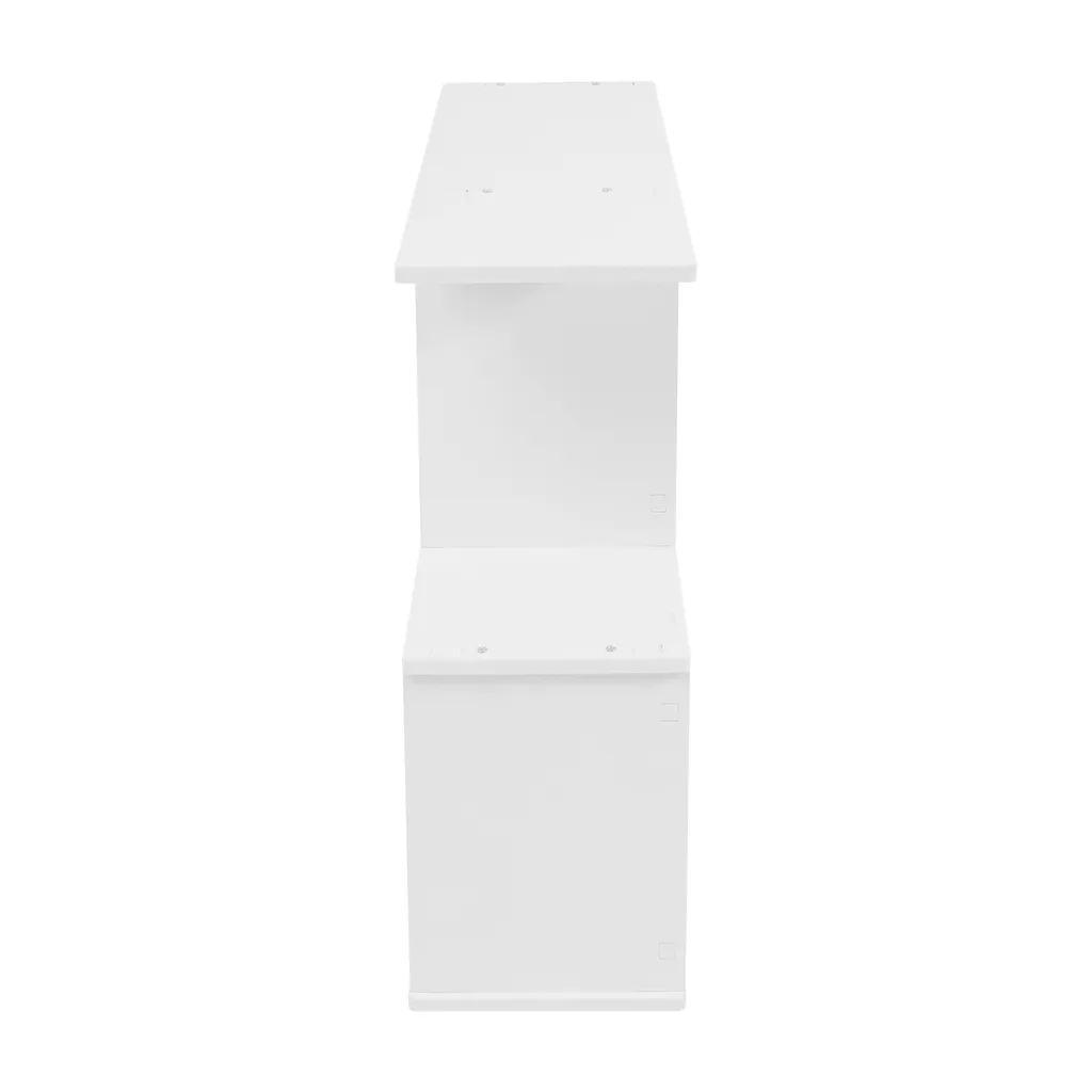 Petite bibliothèque ouverte 2 étagères design Z blanc pour salon et bureau