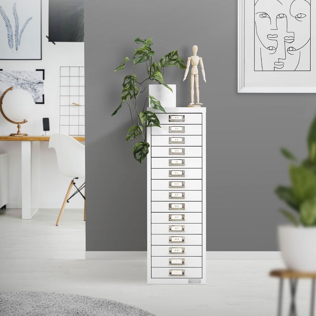 ML-Design schedario a 15 cassetti, 28x38x87 cm, bianco, Immagine del prodotto 