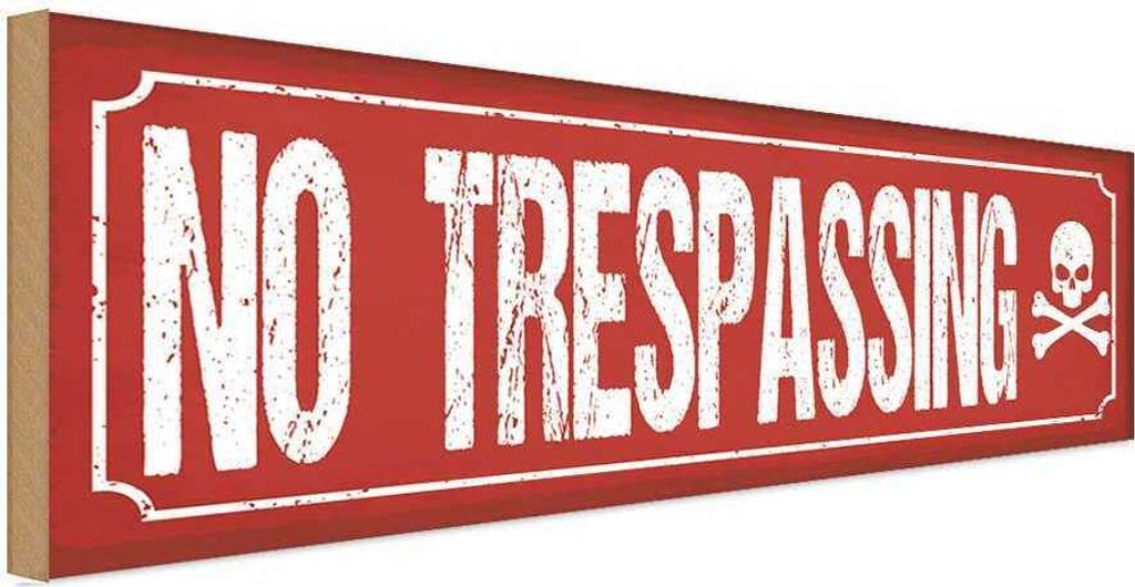 vianmo Holzschild 10x27 cm No trespassing Warnschild Hinweisschild