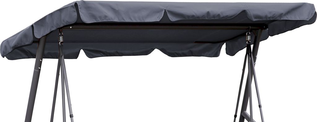 QUICK STAR Hollywoodschaukel Dachbezug 210 x 145 cm Grau Wasserdicht | Universal Ersatzdach Gartenschaukel 3 Sitzer | UV 50 Schaukel Dach Ersatz Bezug