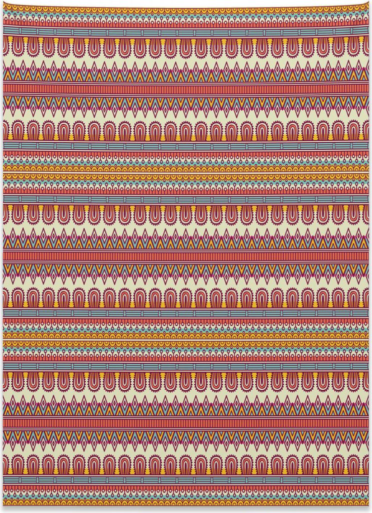 Abakuhaus Ethnisch Wandteppich, Abstrakte Grenzen Farben aus Weiches Mikrofaser Stoff Kein Verblassen Klare Farben Waschbar, 110 x 150 cm, Mehrfarbig