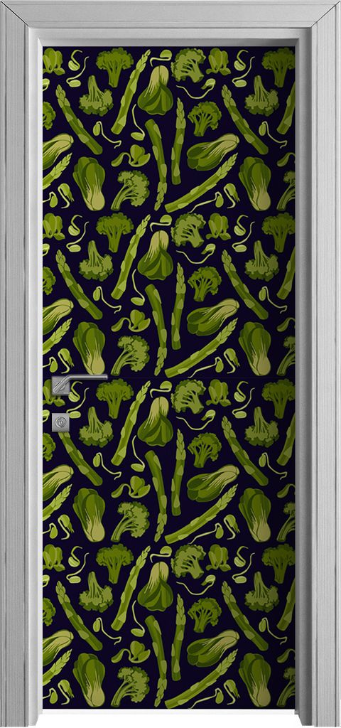 Tür Selbstklebende 80x210 cm Türfolie Türtapete Klebefolie - Grünes Gemüse