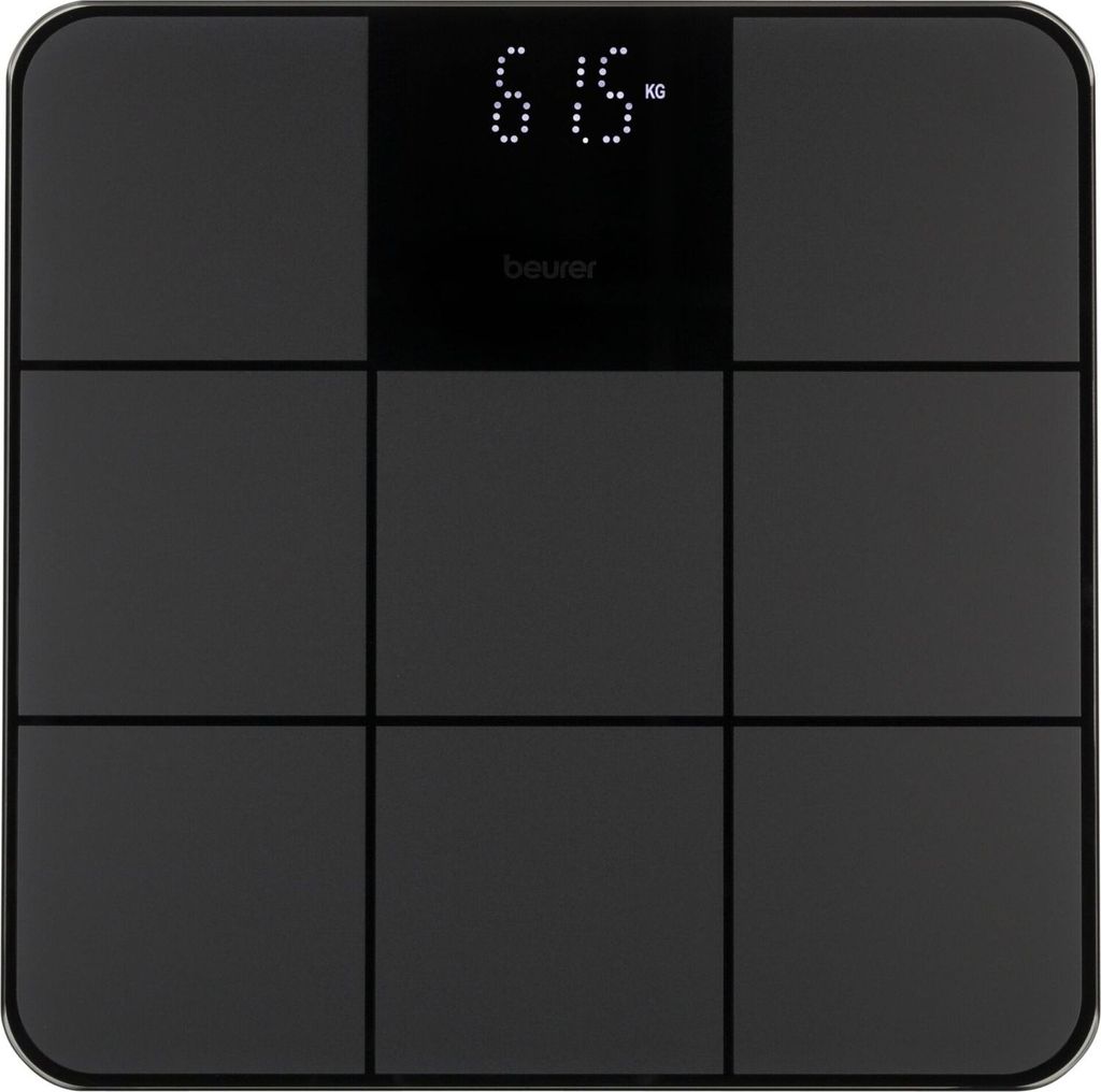 Beurer GS 235 Glaswaage, Digitale Personenwaage mit Magic-Display, Anti-Rutsch Oberflche in matter Fliesenoptik, Ein- und Abschaltautomatik, schwarz