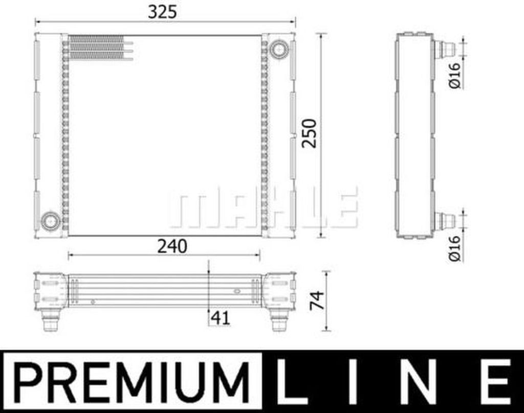 MAHLE CR 940 000P Kühler Wasserkühler Motorkühler für BMW 5 Limousine (F10) X6 (F16, F86) 6 Gran Coupe (F06) 6 Coupe (F13) 6 Cabrio (F12)