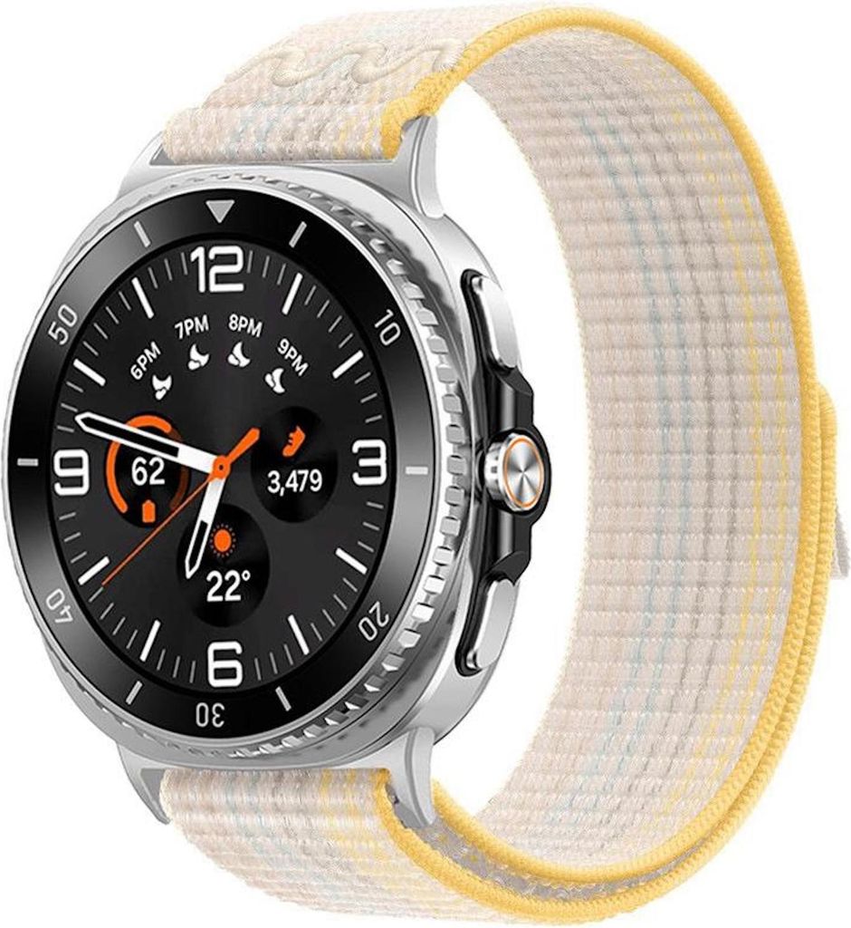 Für Samsung Galaxy Watch 8 / 8 Classic Nylon Armband mit Klettverschluss Beige