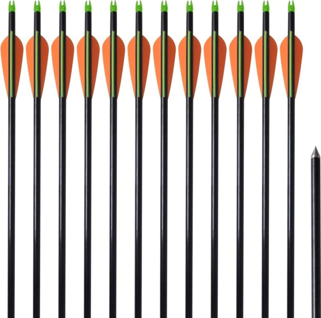 Compoundbogen-Pfeile 30" 0,8 cm Fiberglas 12 Stk.