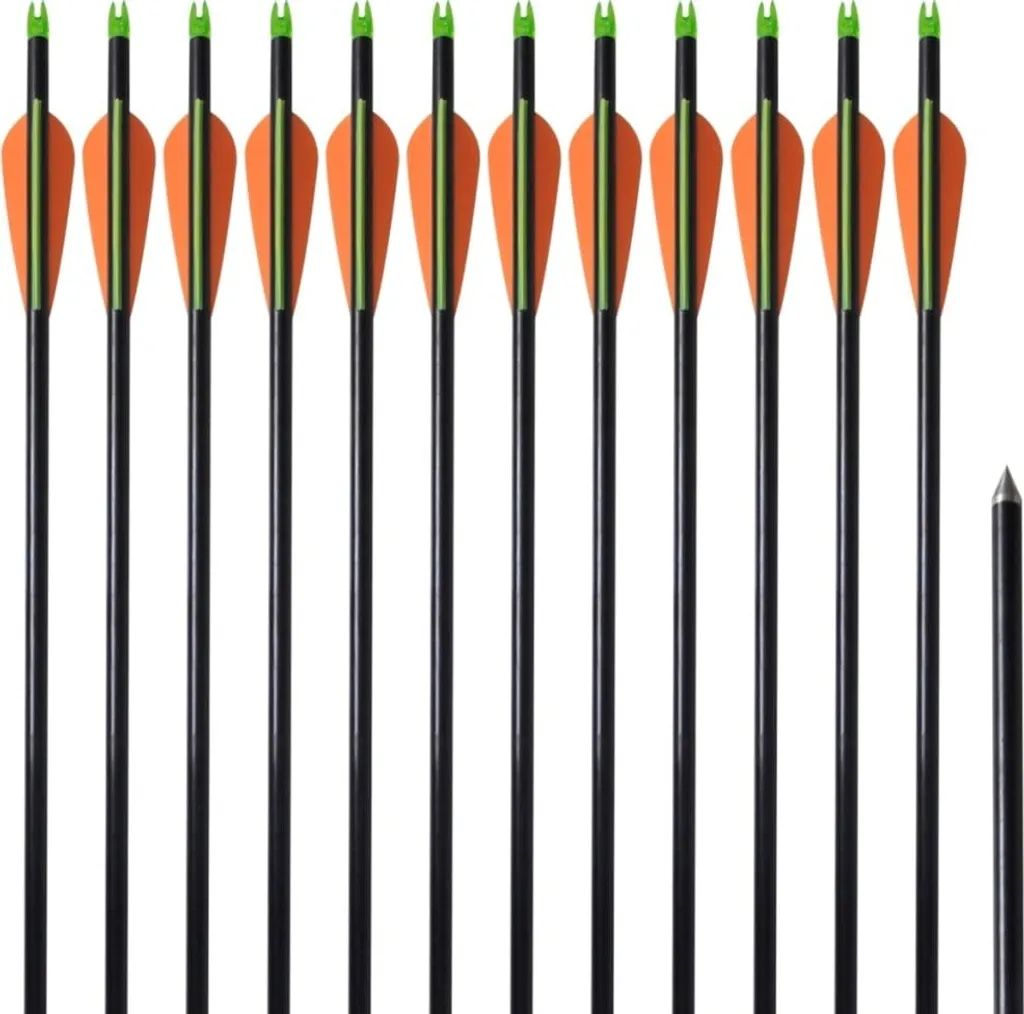 Flèches de tir à l'arc en fibre de verre 30 pouces lot de 12 unités