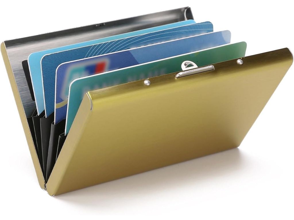 INF Portacarte RFID con 6 scomparti, custodia in acciaio Immagine del prodotto 