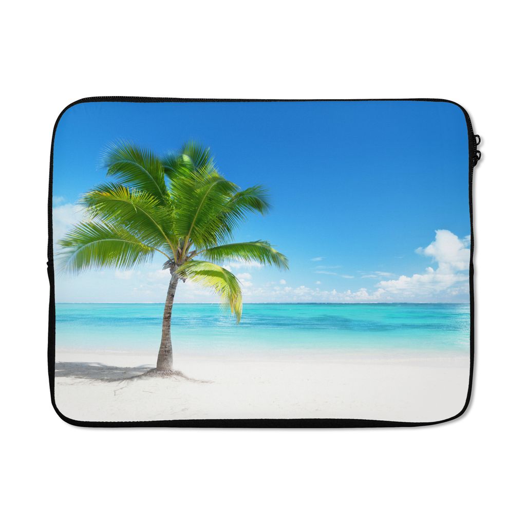 MuchoWow Laptop Hülle 17 Zoll Laptoptasche Palme - Strand - Meer - Sommer - Zipper - Schutzabdeckung