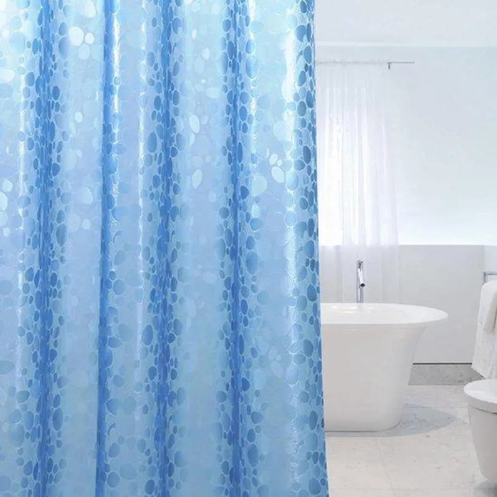 Rideau de douche imperméable antibactérien bleu en EVA 183x200 cm