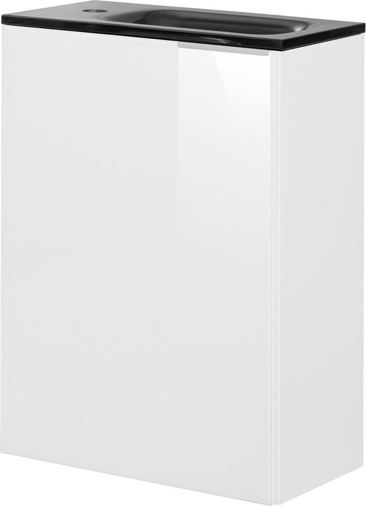 Fackelmann KARA Gäste WC Set 2-teilig 45 cm, Weiß, links, Produktbild 