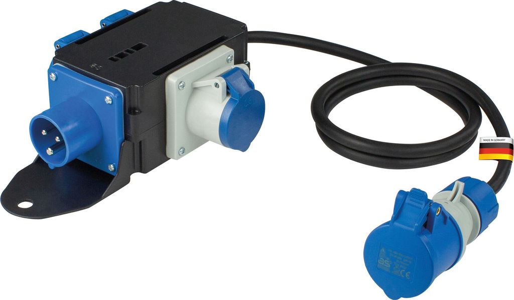 as-Schwabe MIXO Stromverteiler 230V 16A CEE-Stecker auf CEE-Kupplung Schuko IP44