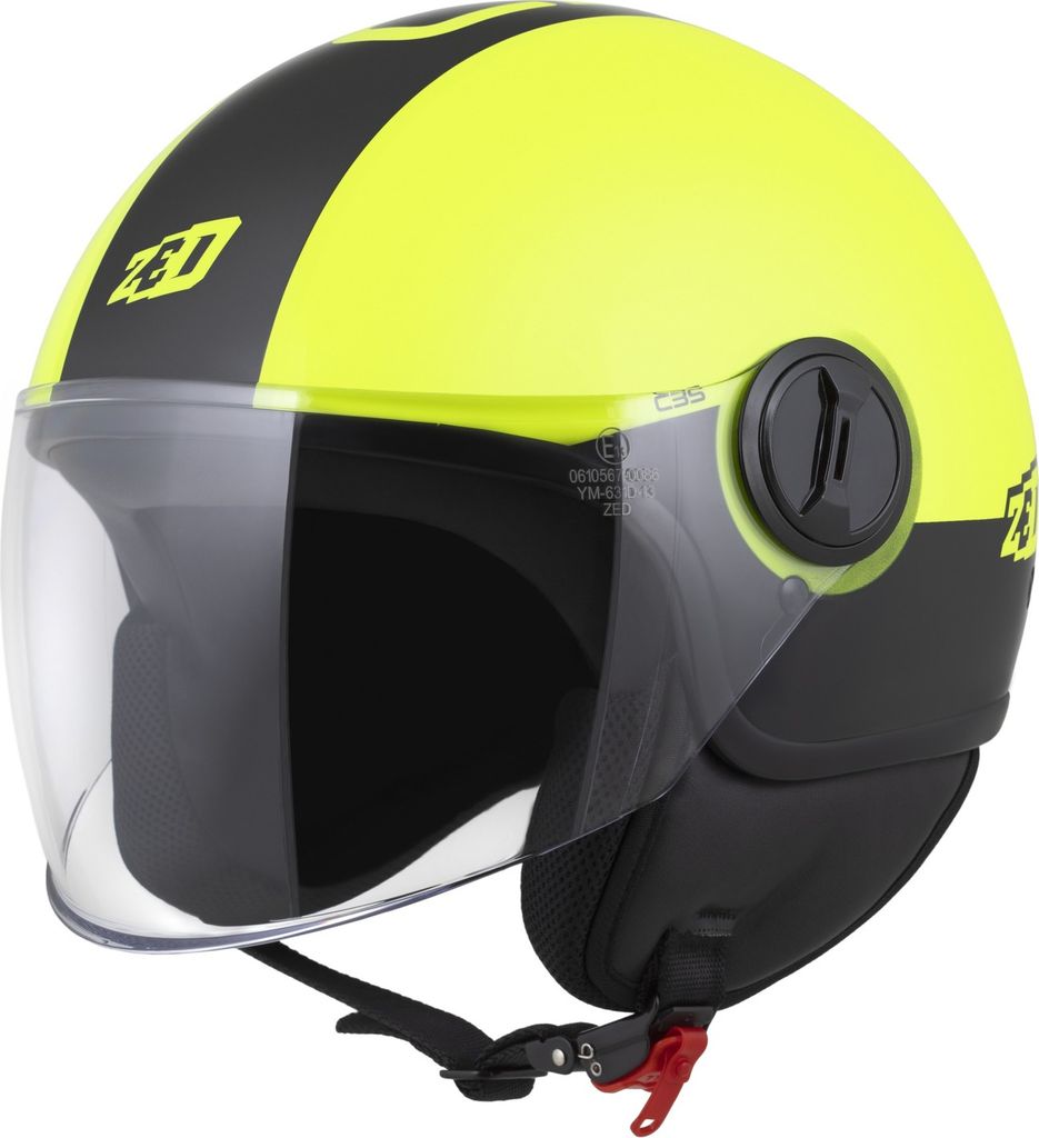 Openfacehelm Schutzhelm Quadhelm mit Visier ZED C35 yellow fluo black Größe M