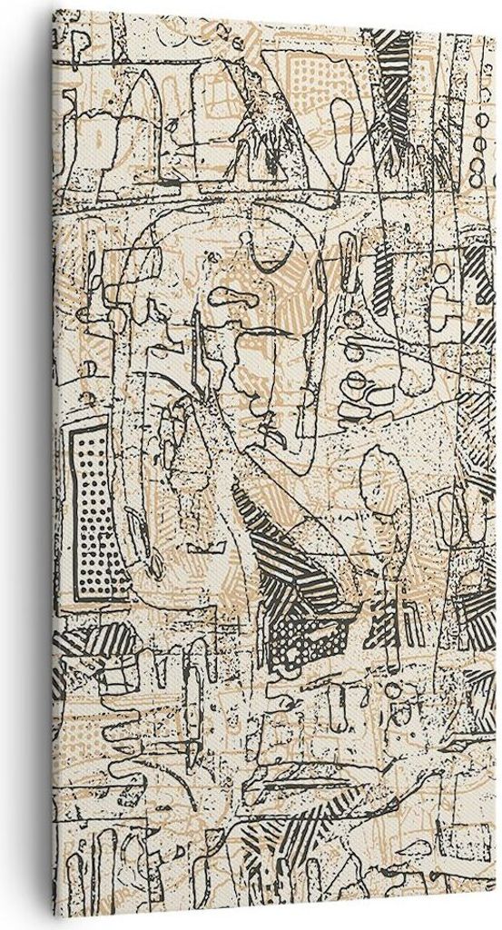 Bild auf Leinwand - Leinwandbild - Einteilig - Graffiti Kritzeleien Zeichnen - 55x100cm - Wand Bild - Wanddeko - Wandbilder - Leinwanddruck - Bilde...