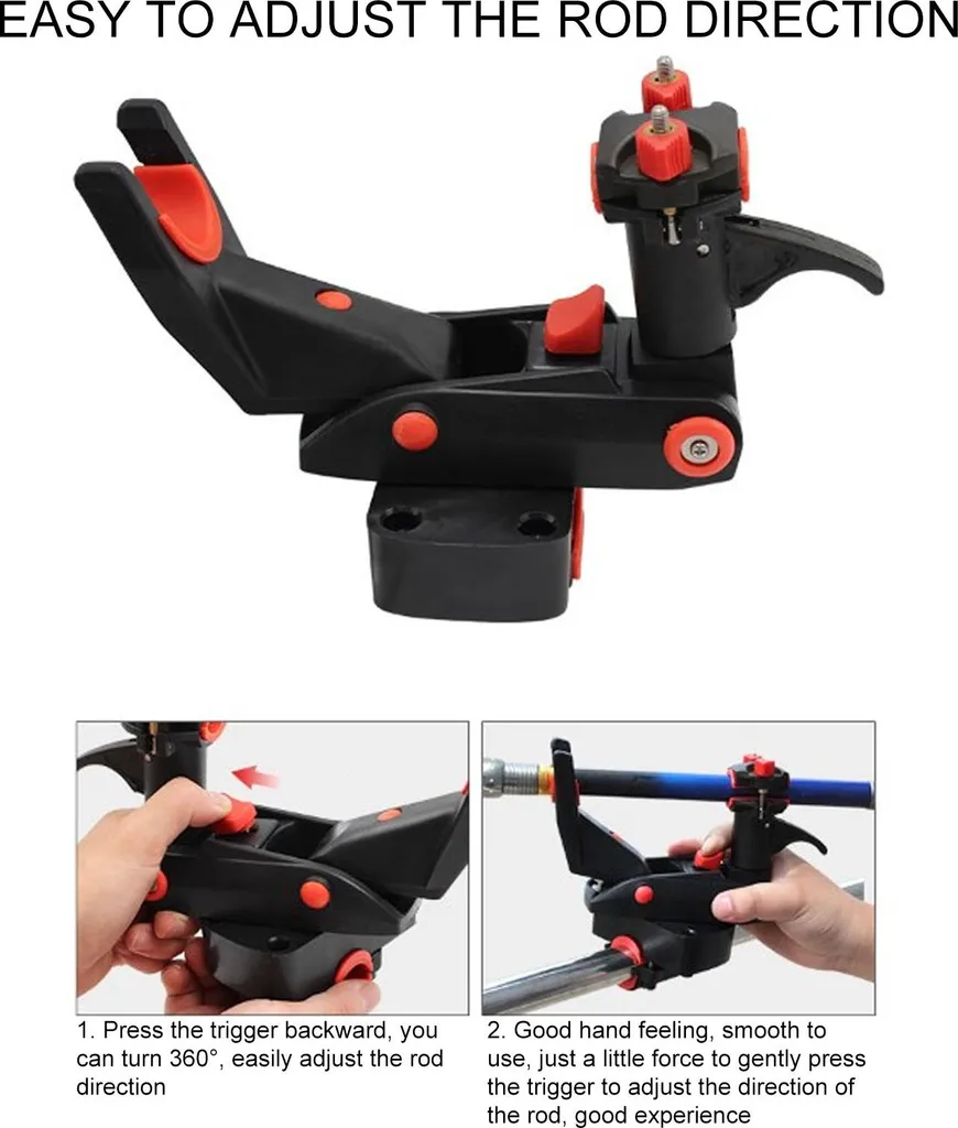 Support de canne à pêche pour pont de bateau avec pince réglable - 2