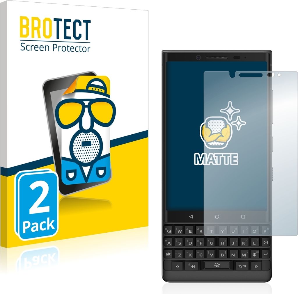 2x BROTECT Schutzfolie für BlackBerry Key2 Displayschutz Displayschutzfolie Folie Matt Entspiegelungsfolie