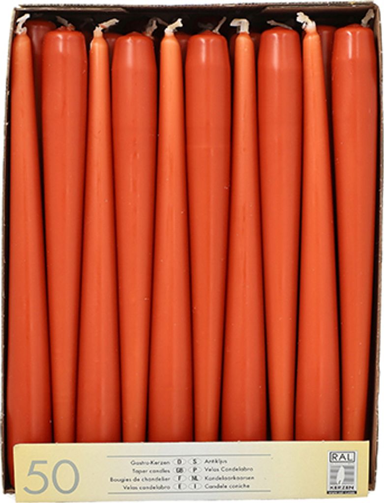 Duni Leuchterkerzen Gelb 25cm - 50 Stück Stearin/Paraffin Mischung