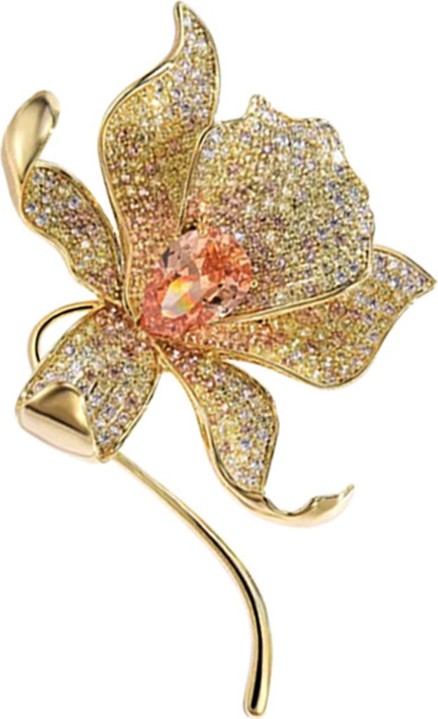 Atemberaubende Blumenbrosche, elegante Anstecknadeln mit Strasssteinen, Geburtstagsgeschenk für Mutter und Ehefrau, antiallergene Brosche aus Legi...