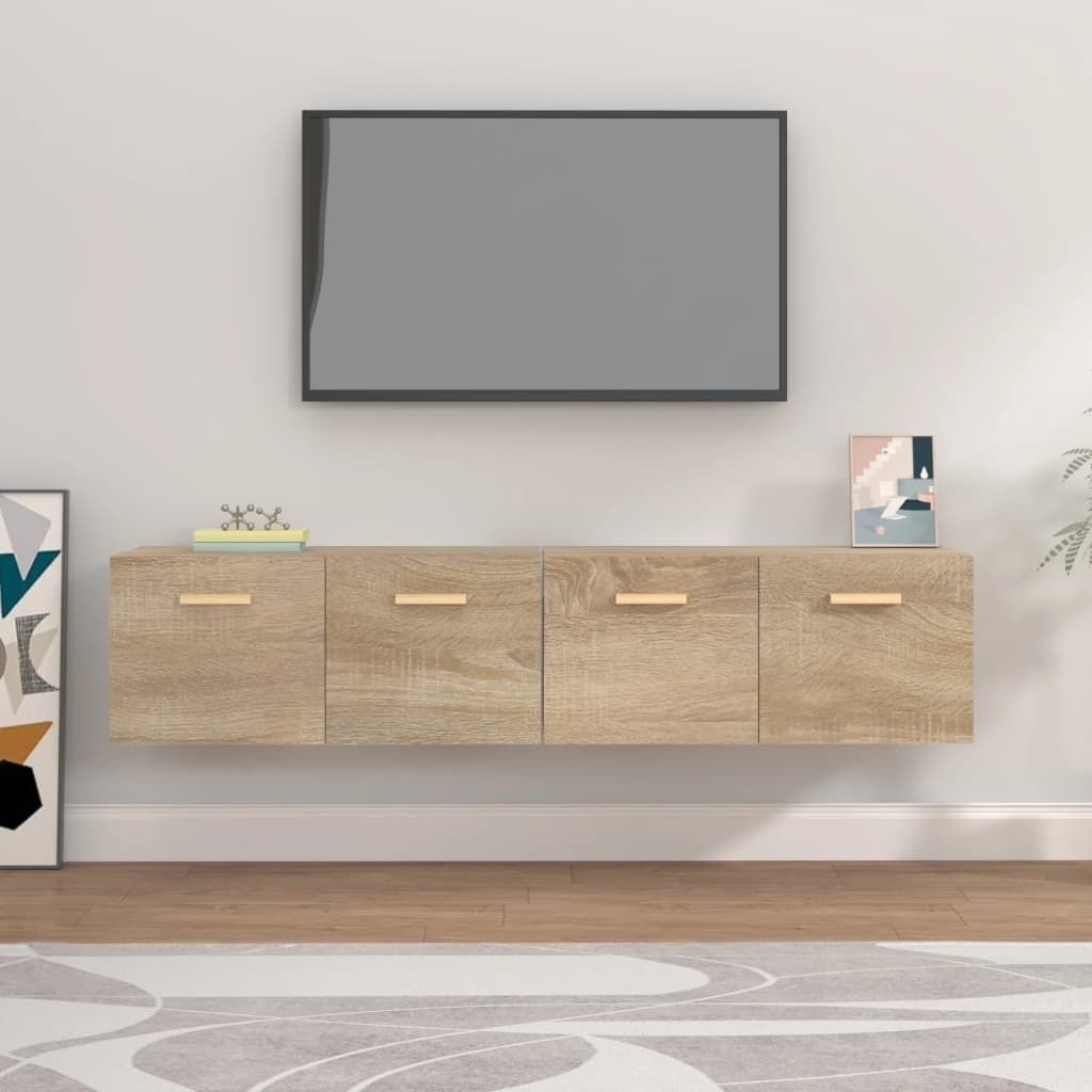 The Living Store Wandschränke 2 Stk. Sonoma-Eiche 80x35x36,5 cm Holzwerkstoff