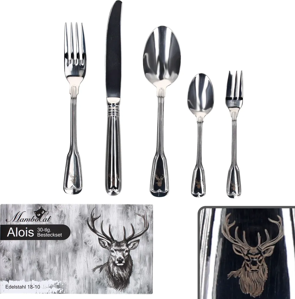 Set Posate Alois 30 Pezzi Acciaio Inox per 6 Persone | Design Classico