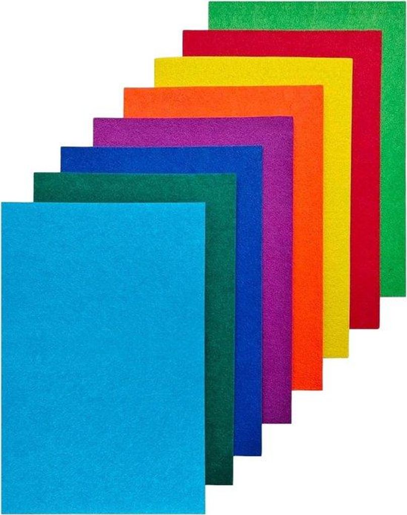Bunte Filzblätter 2mm dick, 20x30cm, 8-teilig, zum Nähen