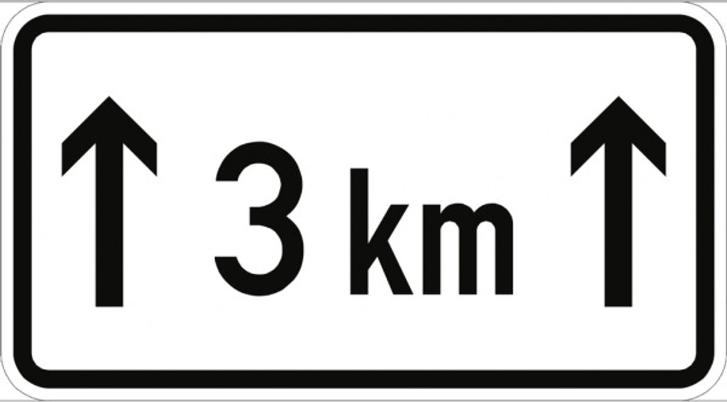 Verkehrsschild VZ1001-31, auf ... km, Alu, RA1, 600x330 mm