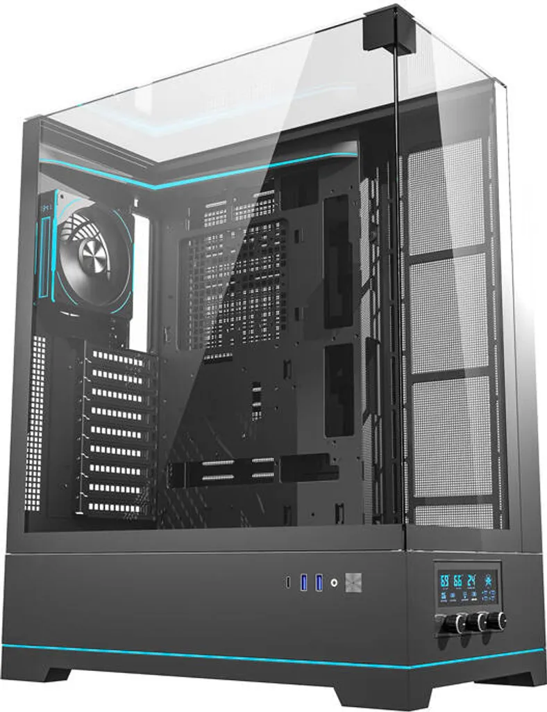 darkFlash Darkflash DY450L PRO computer case (black) + 1 fan