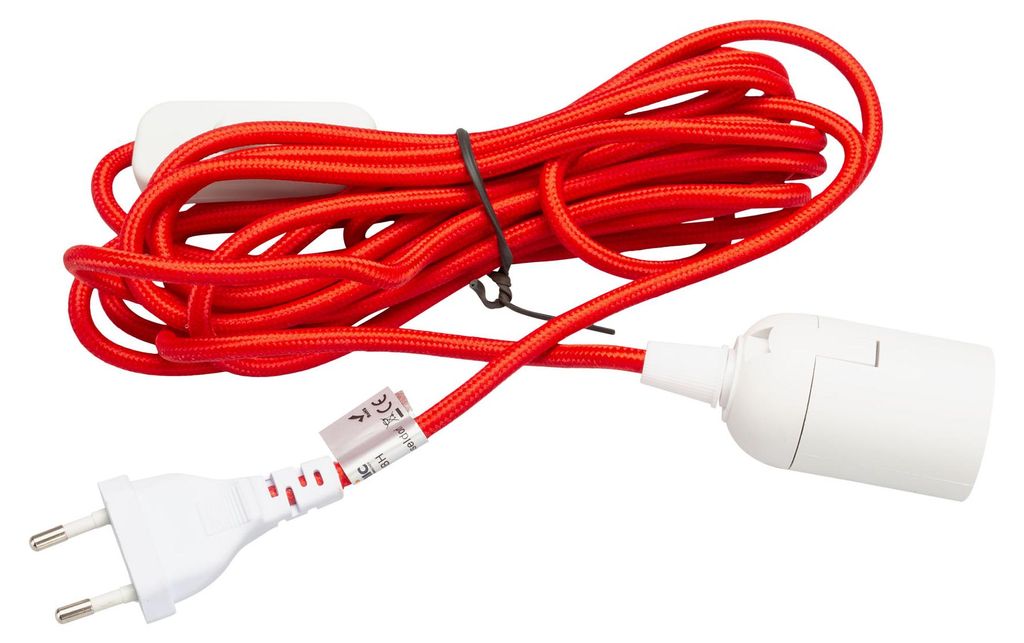 Textilkabel pendel Fassung E27 mit Schalter 4,5 Meter EC04B Produktbild 