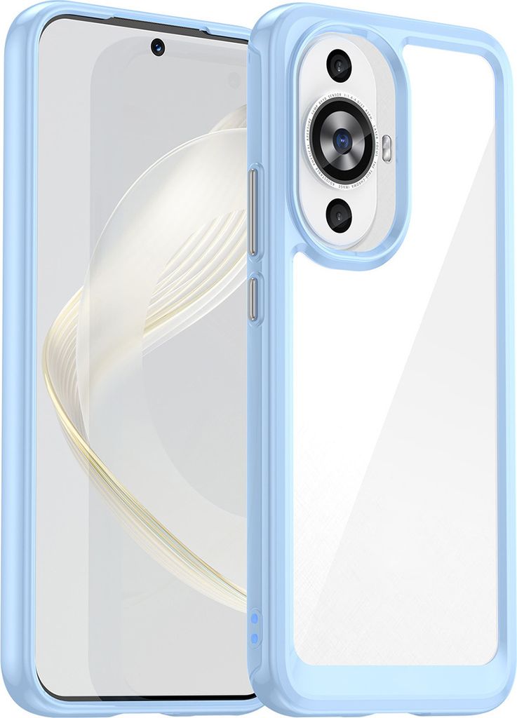 Huawei Nova 11 Hülle, Klar Rückseite Stoßfeste TPU Silikon Bumper Schutzhülle für Huawei Nova 11 Blau