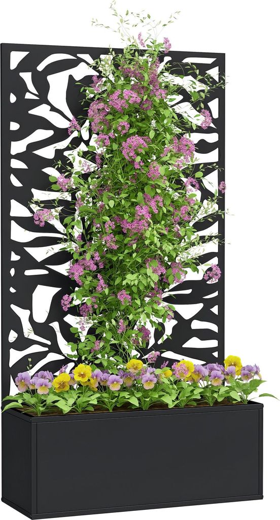 Outsunny Jardinière avec treillis, brise-vue paravent, Image du produit 