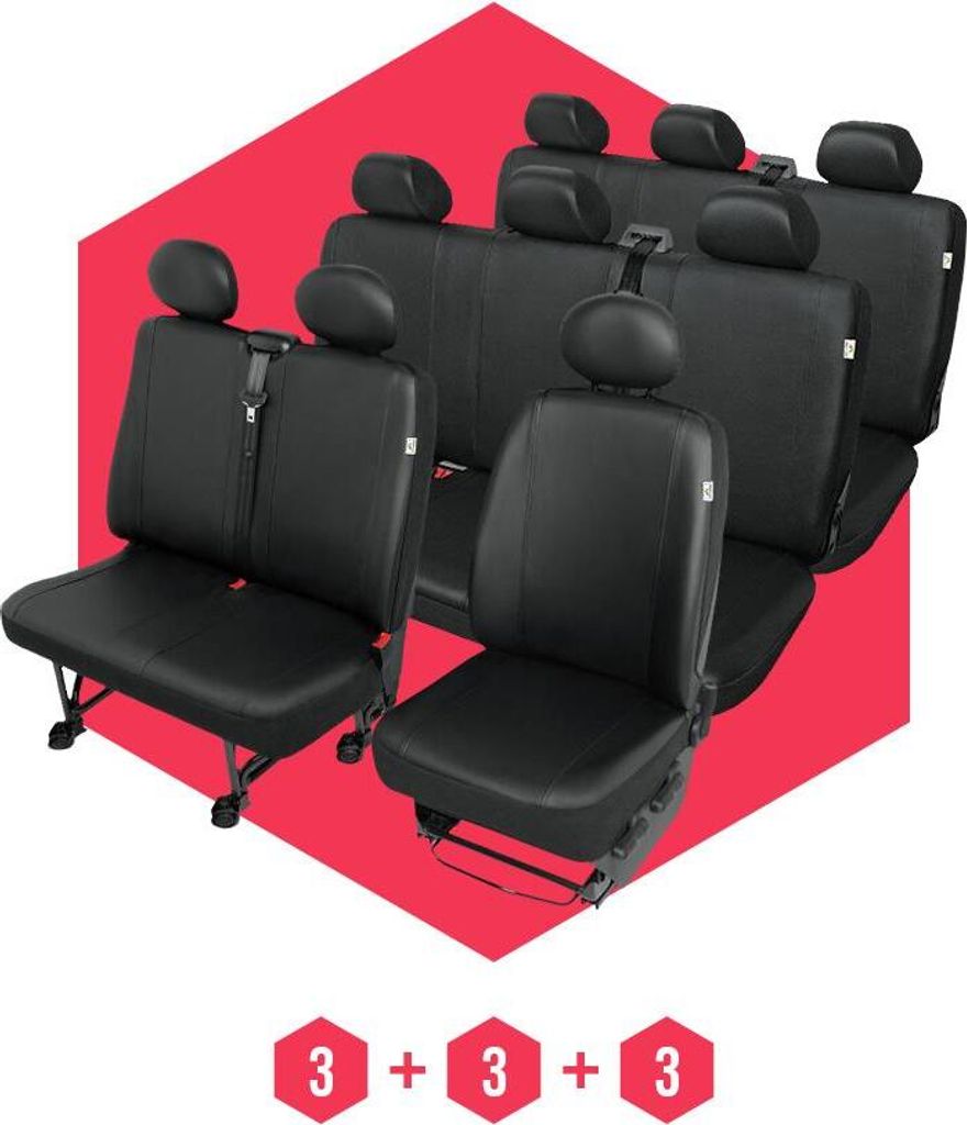 Sitzbezüge für VW T6 (15-) 9 Sitze SET Autositzbezüge Schonbezüge
