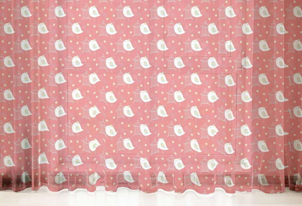 Tapisserie en satin soyeux corail et ivoire aux motifs fantastiques - 5