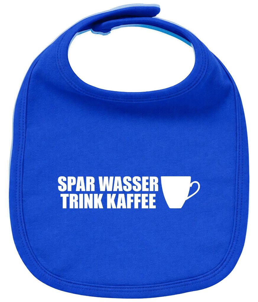 Huuraa Baby Lätzchen Spar Wasser Trink Kaffee Kaffeetasse Royal Blue Klettverschluss Baumwolle Latz Geschenkidee