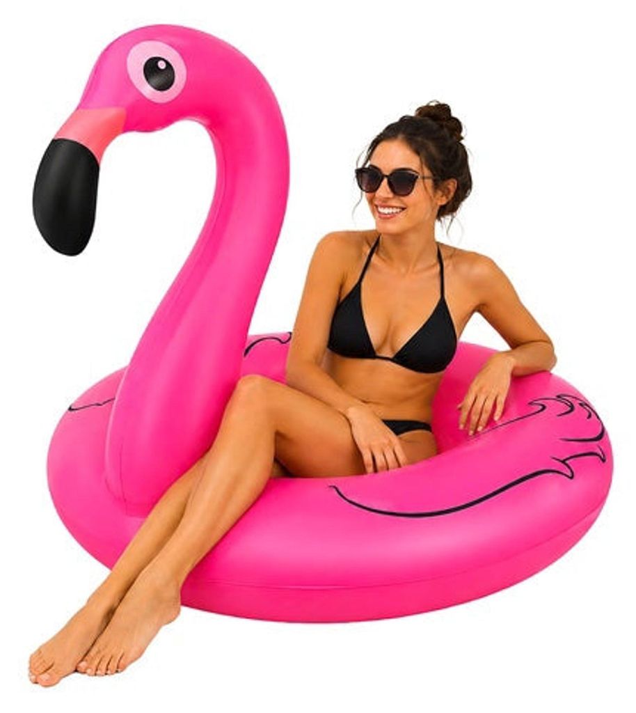 Flamingo aufblasbarer Schwimmring 102 cm – Strapazierfähige Produktbild 